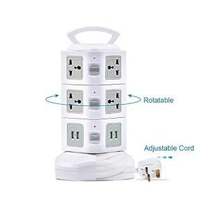 3 Layers with UK 12 Outlets and 6 USB Ports Smart Power Sockets-