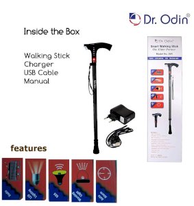CosmoCare Dr.Odin Smart Walking Stick With Fm Radio, Siren & Torch- 09A